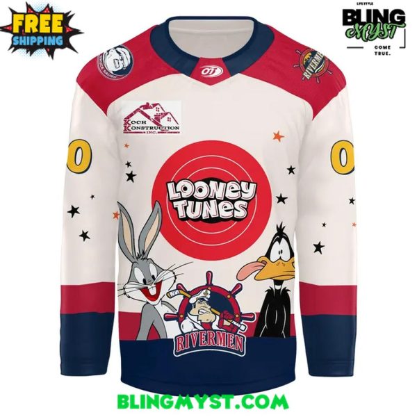Peoria Rivermen Looney Tunes Night At Rink Edition Hockey Jersey