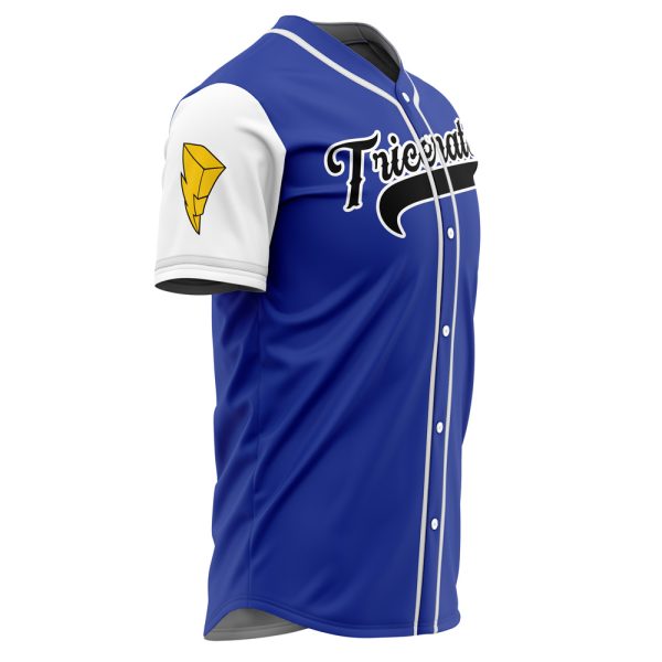 Personalized Triceratops Blue Power Rangers Baseball Jersey