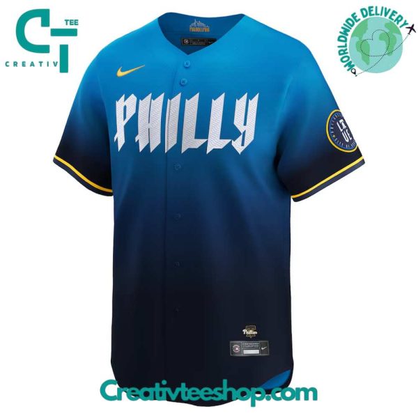 Philadelphia Phillies Blue 2024 City Connect Baseball Jersey
