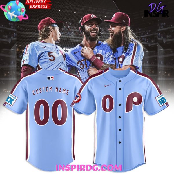 Philadelphia Phillies Nike Light Blue Custom Baseball Jersey