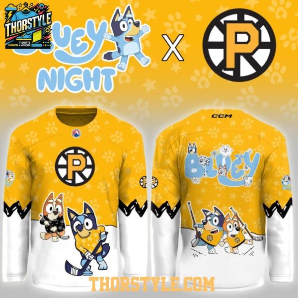 Providence Bruins Bluey Night Game 2026 Personalized Hockey Jersey