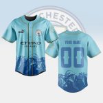 Customizable Manchester City Blue Baseball Jersey - Add Your Name & Number!