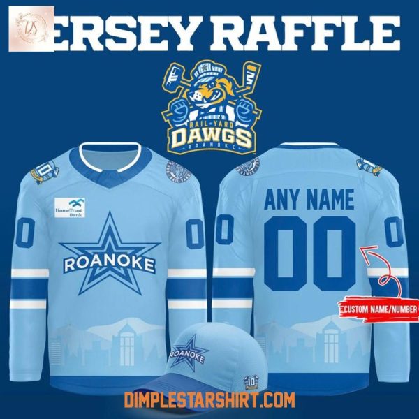 Roanoke Rail Yard Dawgs Jersey Rafler Light Blue 2026 Hockey Jersey