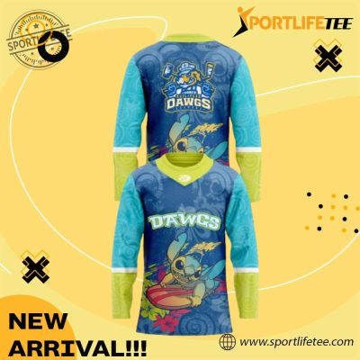 Roanoke Rail Yard Dawgs X Lilo And Stitch Hockey Jersey