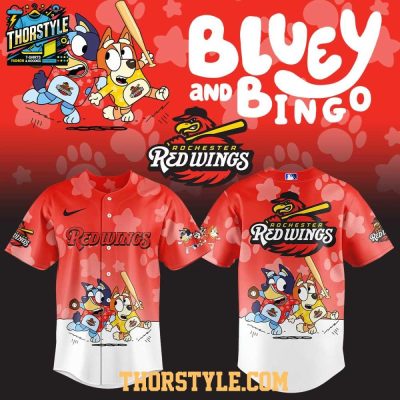 Rochester Red Wings Bluey And Bingo Anniversary 2025 Baseball Jersey