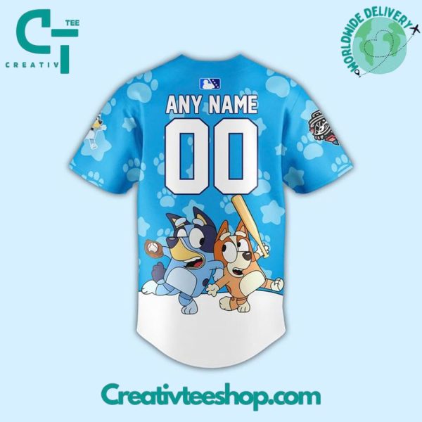 Rocket City Trash Pandas X Bluey Personalized Baseball Jersey