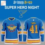 St.Louis Blues Super Hero Wonder Woman Hockey Jersey