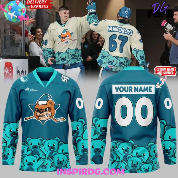 San Jose Barracuda Teddy Bear Edition Blue Hockey Jersey