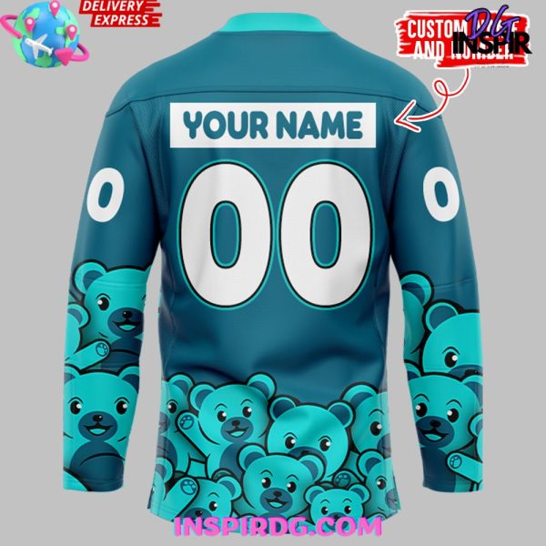 San Jose Barracuda Teddy Bear Edition Blue Hockey Jersey