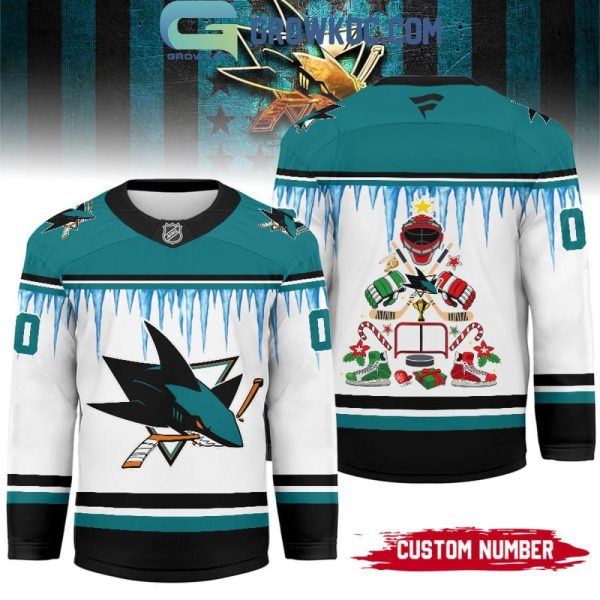 San Jose Sharks Christmas Tree Custom Hockey Jersey