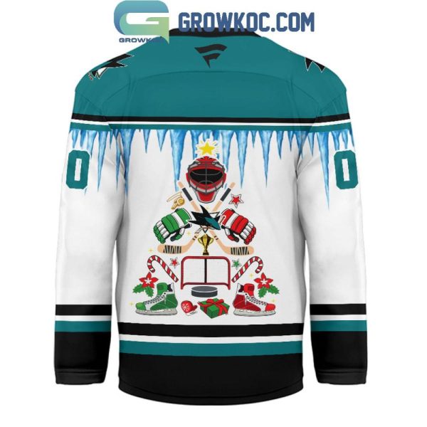 San Jose Sharks Christmas Tree Custom Hockey Jersey
