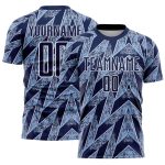 Custom Navy Light Blue-White Argentina Stripes Sports Sublimation Soccer Uniform Jersey