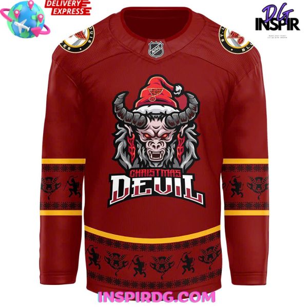 St. Louis Blues Christmas Devil Krampus Holiday Hockey Jersey