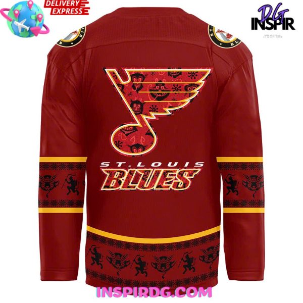 St. Louis Blues Christmas Devil Krampus Holiday Hockey Jersey
