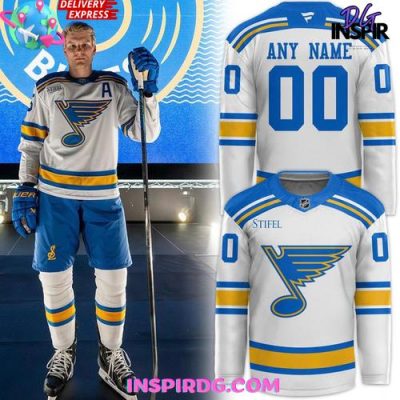 St. Louis Blues Custom Away White Edition Hockey Jersey