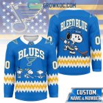 St. Louis Blues Snoopy Peanuts Bleed Blue Hockey Jersey