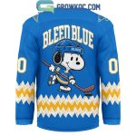 St. Louis Blues Snoopy Peanuts Bleed Blue Hockey Jersey
