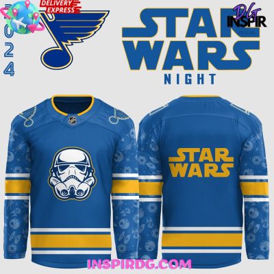 St. Louis Blues X Star Wars Night 2024 Blue Hockey Jersey