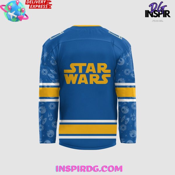 St. Louis Blues X Star Wars Night 2024 Blue Hockey Jersey