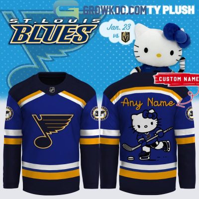 St. Louis Blues 50Th Anniversary Of Hello Kitty 2024 Hockey Jersey