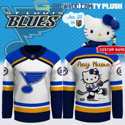 St. Louis Blues Celebrating 50Th Anniversary Hello Kitty Personalized Hockey Jersey