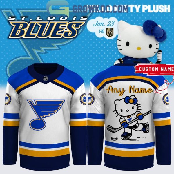 St. Louis Blues Celebrating 50Th Anniversary Hello Kitty Personalized Hockey Jersey