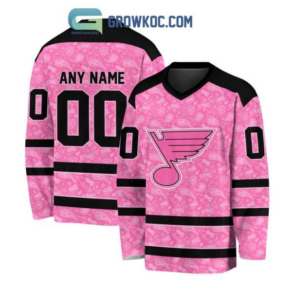 St. Louis Blues Nhl Special Pink Breast Cancer Hockey Jersey Long Sleeve
