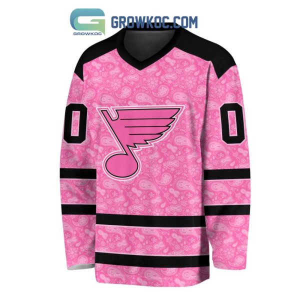 St. Louis Blues Nhl Special Pink Breast Cancer Hockey Jersey Long Sleeve