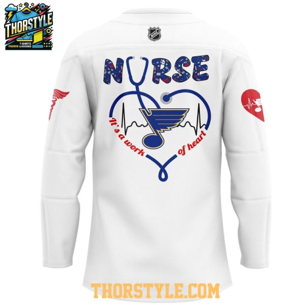 St. Louis Blues Nurses Appreciation Work Of Heart 2025 Hockey Jersey