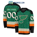 St. Louis Blues St.Patrick'S Day Personalized Long Sleeve Hockey Jersey