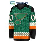 St. Louis Blues St.Patrick'S Day Personalized Long Sleeve Hockey Jersey