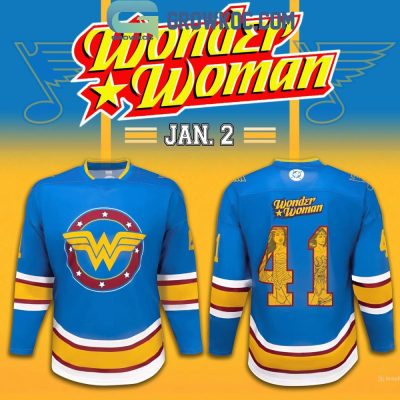 St. Louis Blues X Super Hero Wonder Woman Night Hockey Jersey