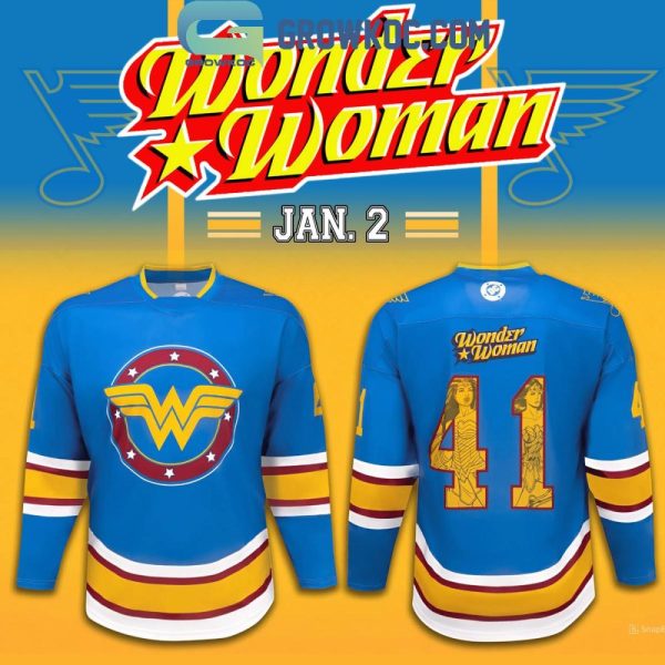 St. Louis Blues X Super Hero Wonder Woman Night Hockey Jersey