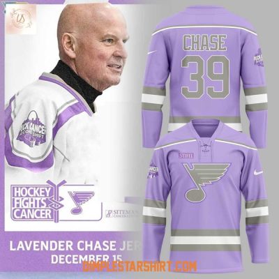 St.Louis Blues Hockey Fights Cancer Lavender Chase Hockey Jersey