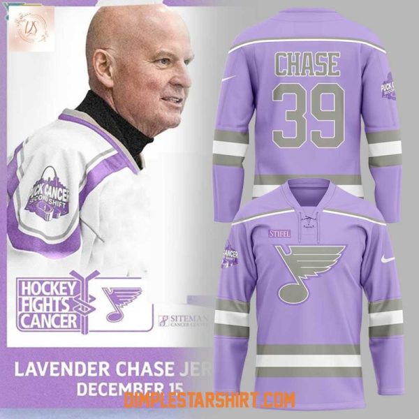 St.Louis Blues Hockey Fights Cancer Lavender Chase Hockey Jersey