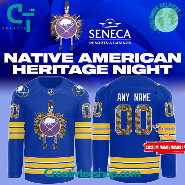 Buffalo Sabres Nhl Native American Heritage Month Blue Special Edition Jersey