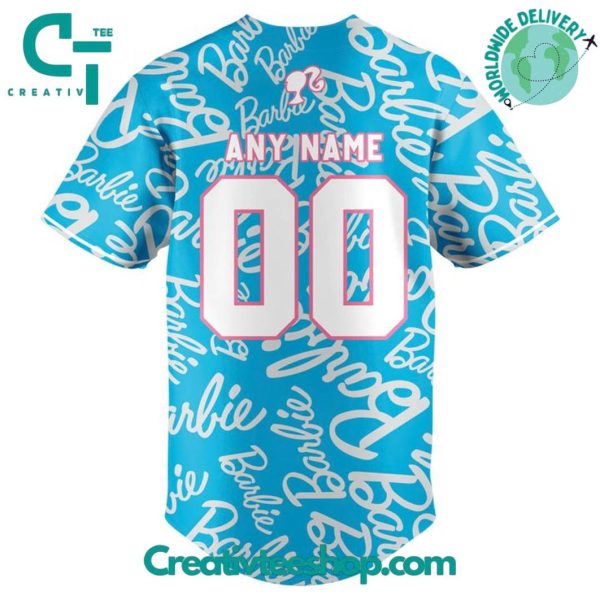 Texas Rangers X Barbie Night Game Special Blue Baseball Jersey