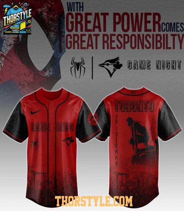 Toronto Blue Jays Celebrating Spider Man Game Night 2025 Baseball Jersey