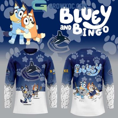 Vancouver Canucks Bluey And Bingo 2025 Hockey Jersey