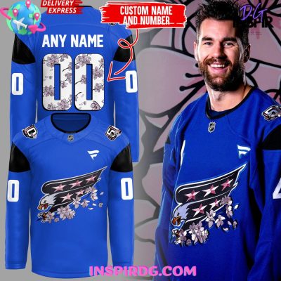 Washington Capitals Cherry Bloom 2025 Blue Jersey
