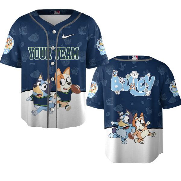 Limited Edition Custom Your Team Name Sport Bluey Kids' Jersey – Fun & Sporty Design For Little Fans
