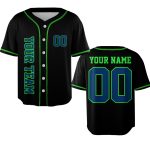 Custom Your Team Name Sport Fan Baseball Jersey - Limited Edition Black & Green Football Shirt