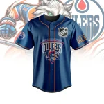 Edmonton Oilers Nhl Fan Jersey - Stylish Blue Graphic Tee For Hockey Enthusiasts