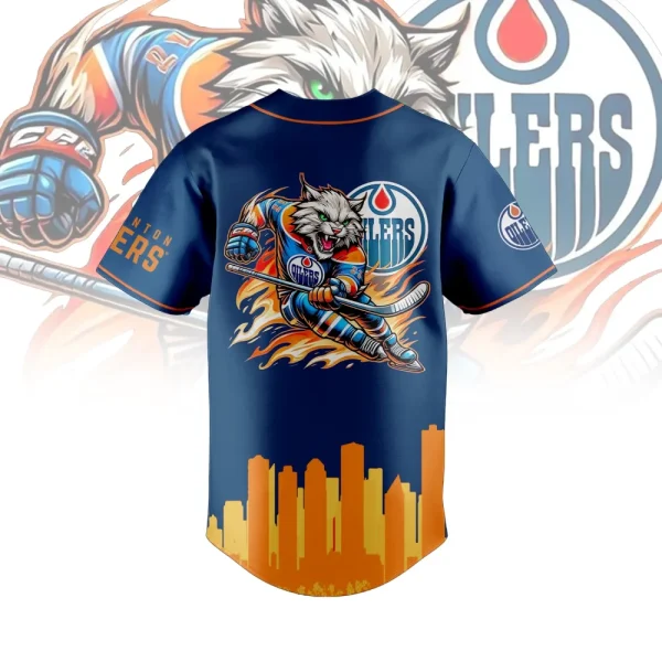 Edmonton Oilers Nhl Fan Jersey - Stylish Blue Graphic Tee For Hockey Enthusiasts