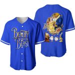 Disney Beauty And The Beast Baseball Jersey - Vibrant Blue Unisex Top, Perfect Gift For Fans