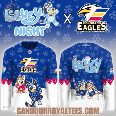 Colorado Eagles Bluey Night Game Hockey Jersey
