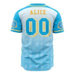 Wonderland Themed Baseball Jersey – Vibrant Blue & Yellow Design For Fans