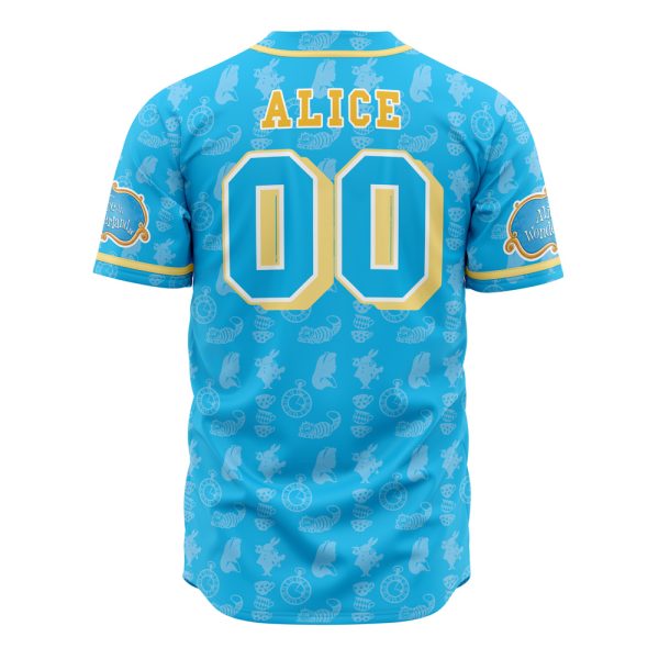 Wonderland Blue Baseball Jersey – Whimsical Design, Comfortable Fit, Perfect For Fans!
