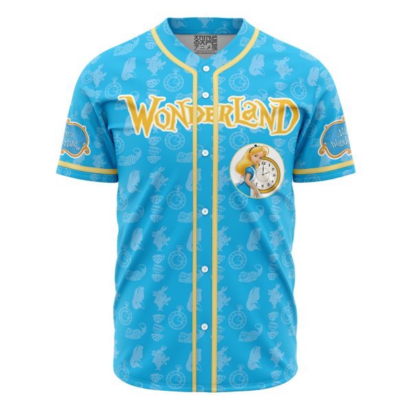 Wonderland Blue Baseball Jersey – Whimsical Design, Comfortable Fit, Perfect For Fans!