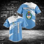 Argentina Flag Baseball Jersey – Stylish Blue & White Fan Apparel